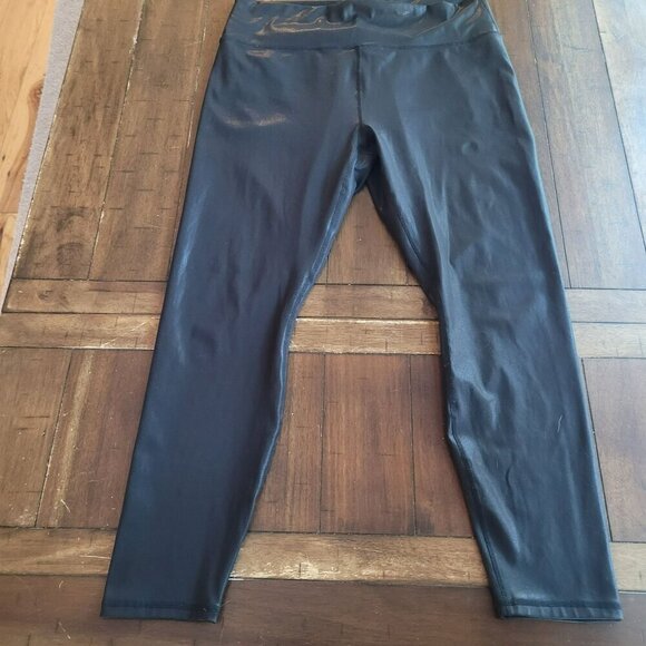 Fabletics Faux Leather Black High-Waisted Leggings size XXL - Picture 1 of 4